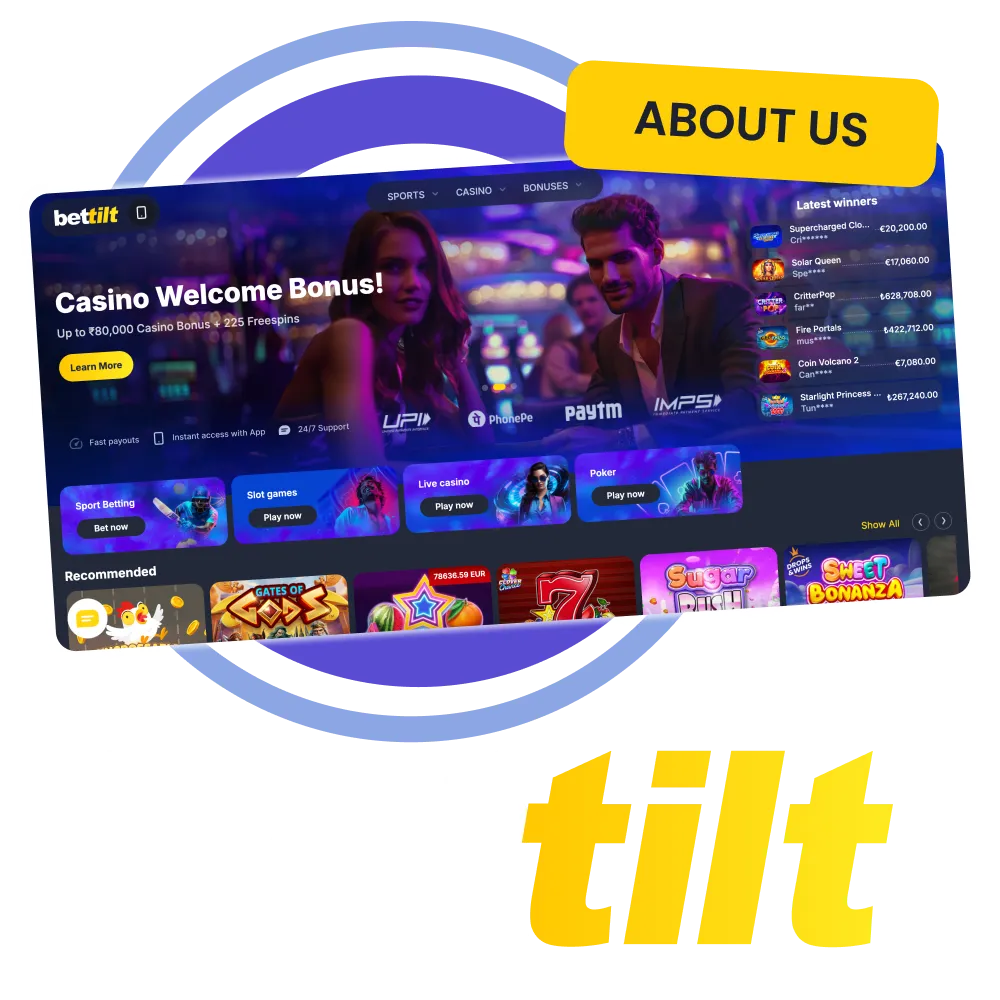 Play casino, poker and sports betting at Bettilt India.