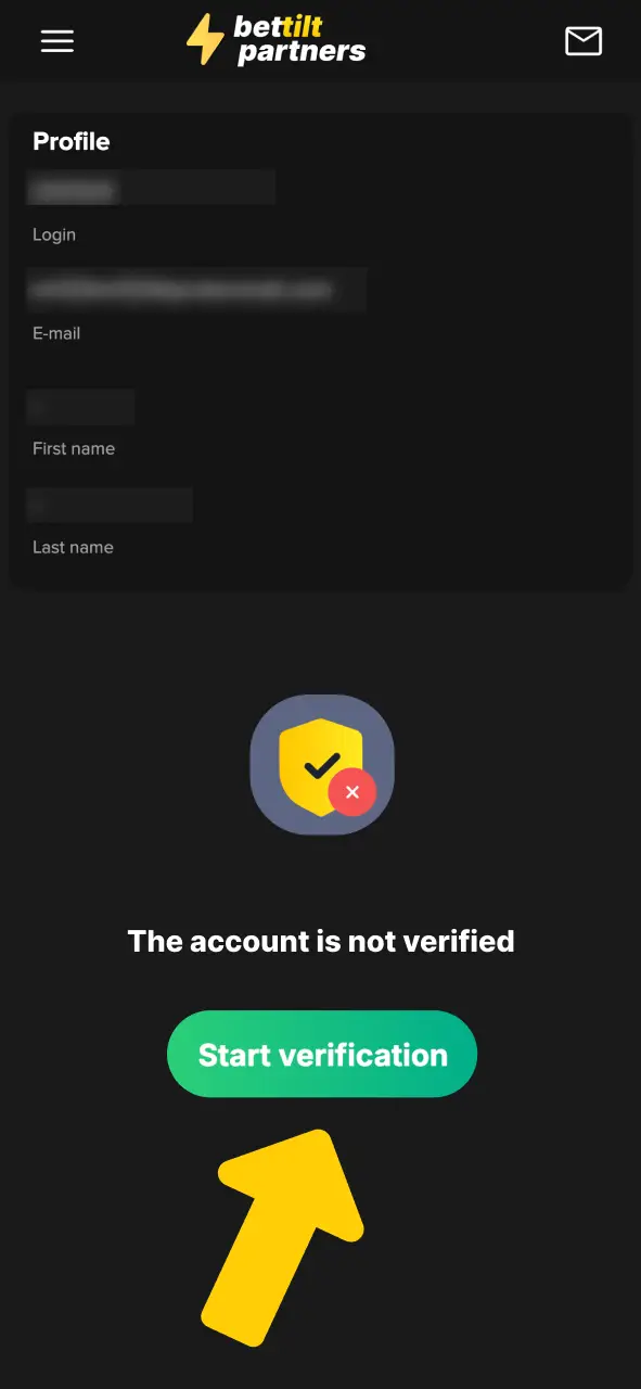 Upload identification to complete Bettilt Casino affiliate verification.