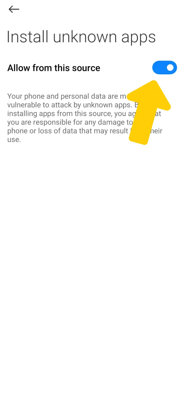 Enable unknown sources in your phone settings to install Bettilt APK.