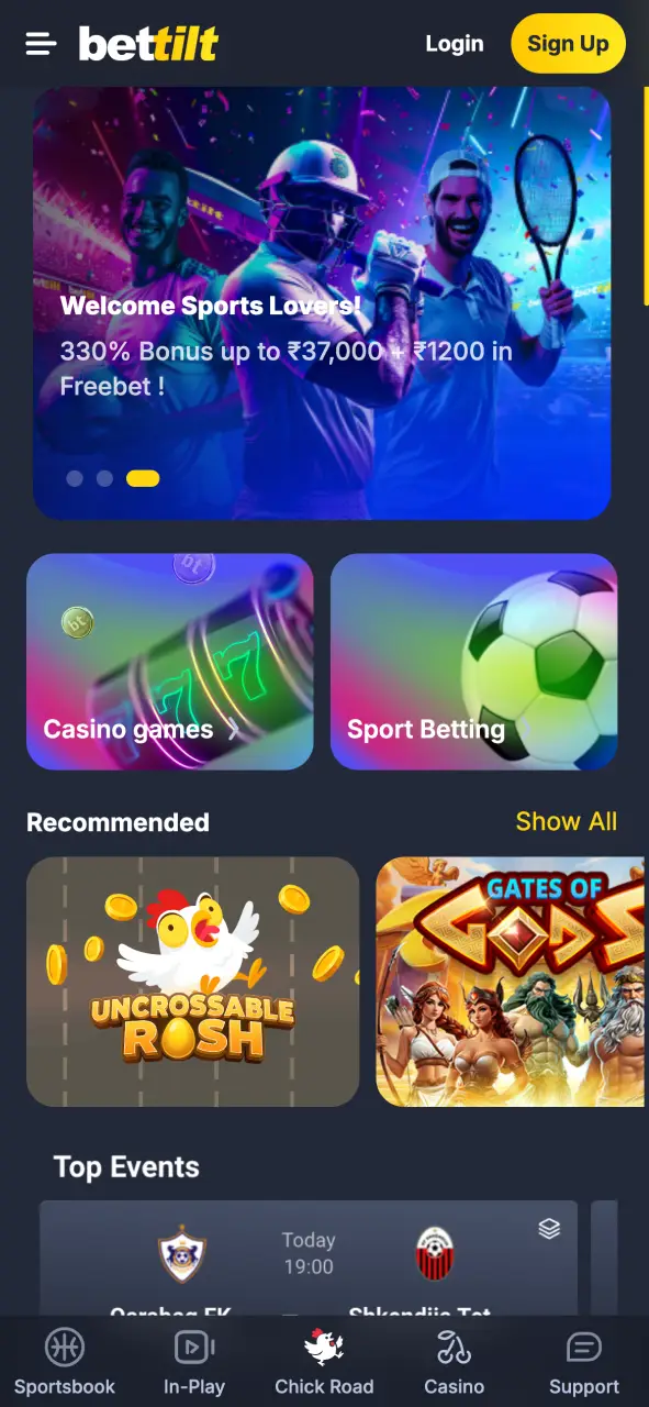 Enjoy Bettilt games on your phone in full-screen mode.