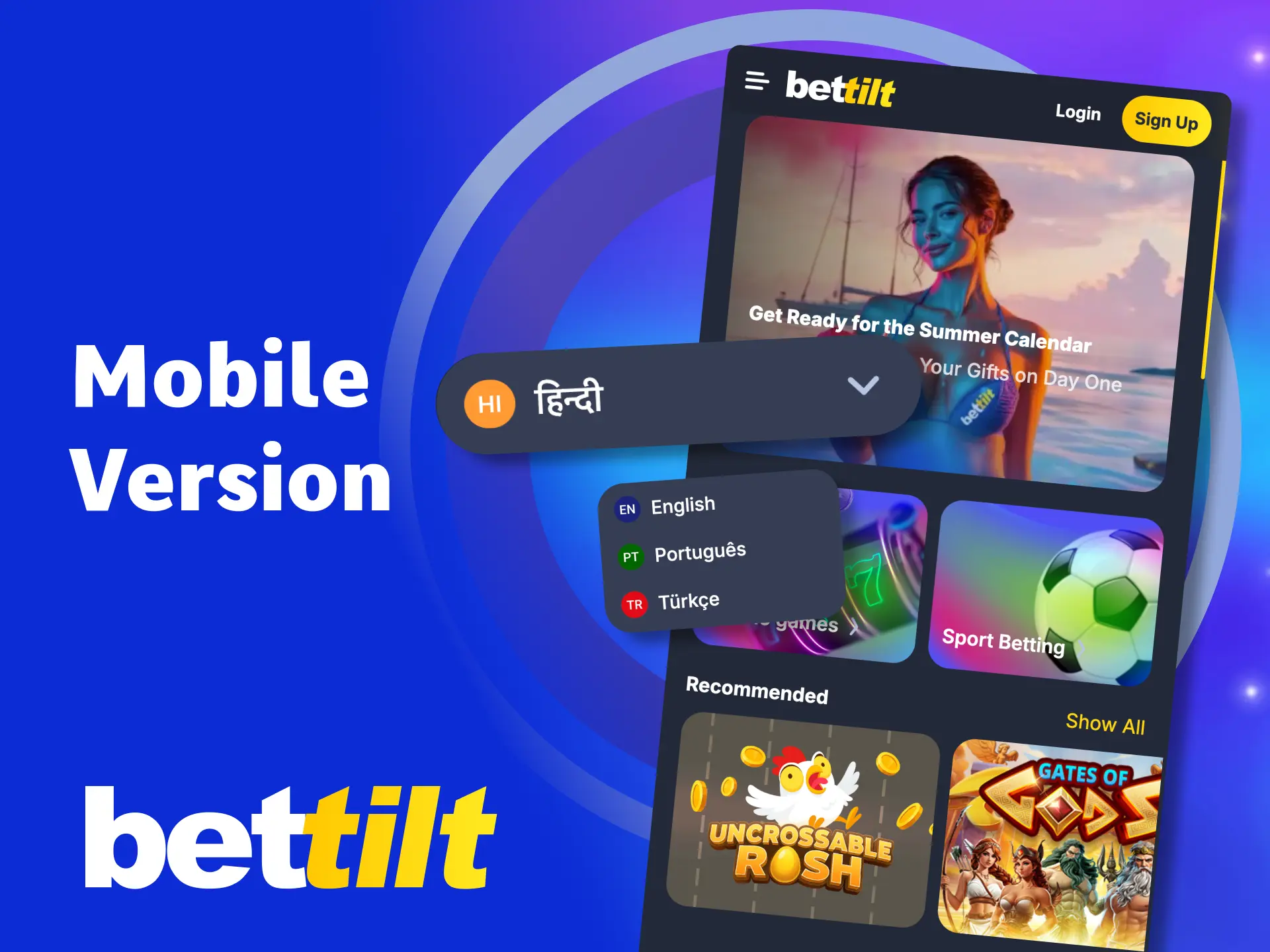Use Bettilt mobile website without installation.