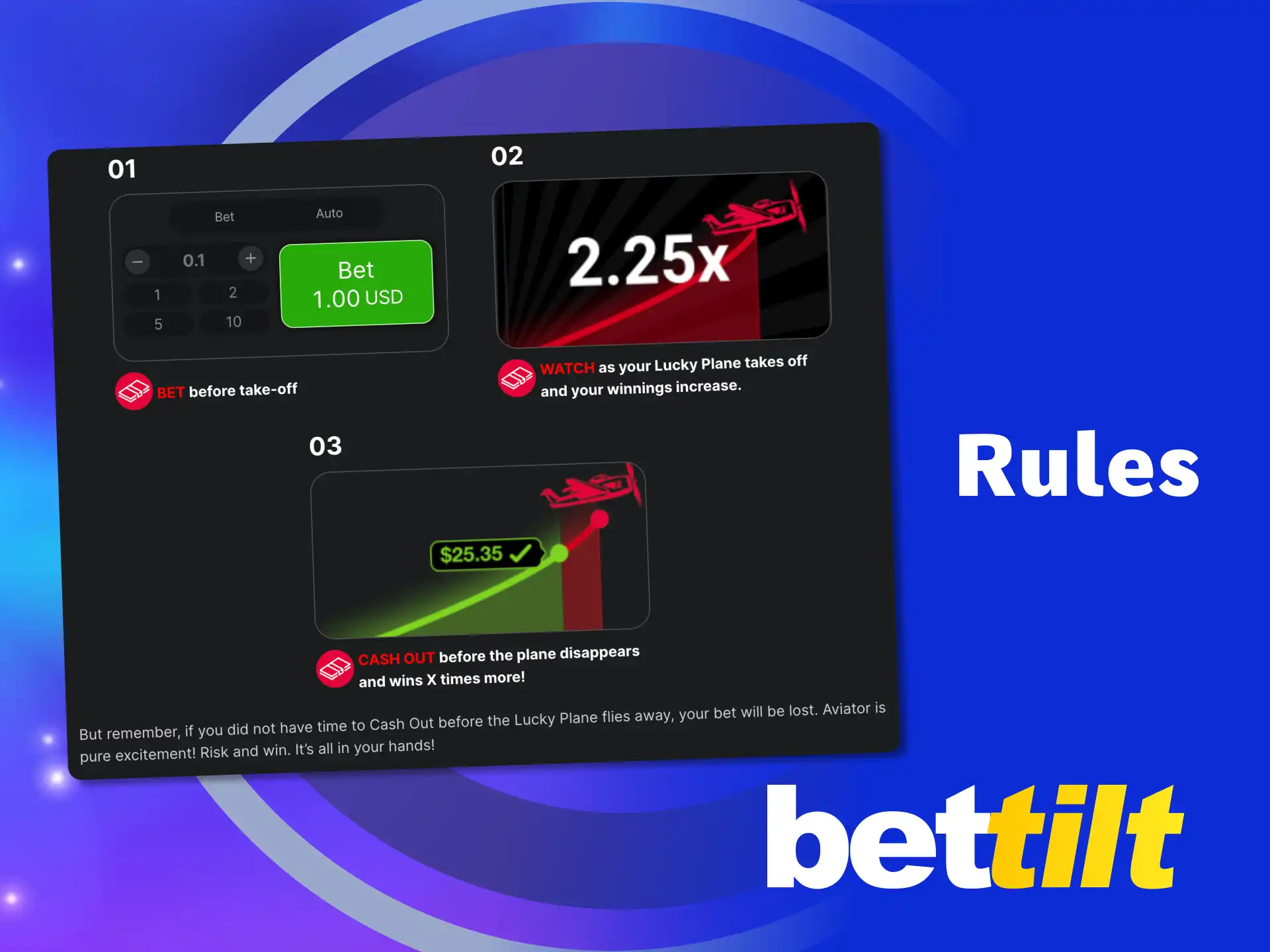 Follow Bettilt Aviator rules and cash out before the plane flies away.
