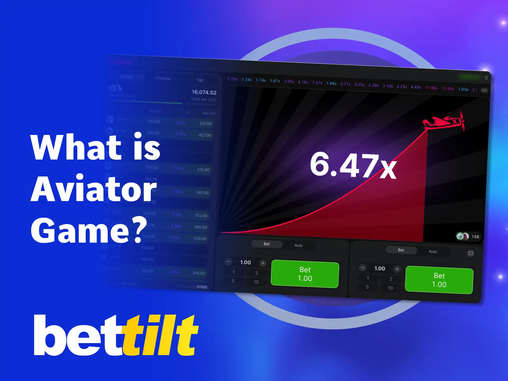 Play Aviator at Bettilt and cash out before the plane disappears.