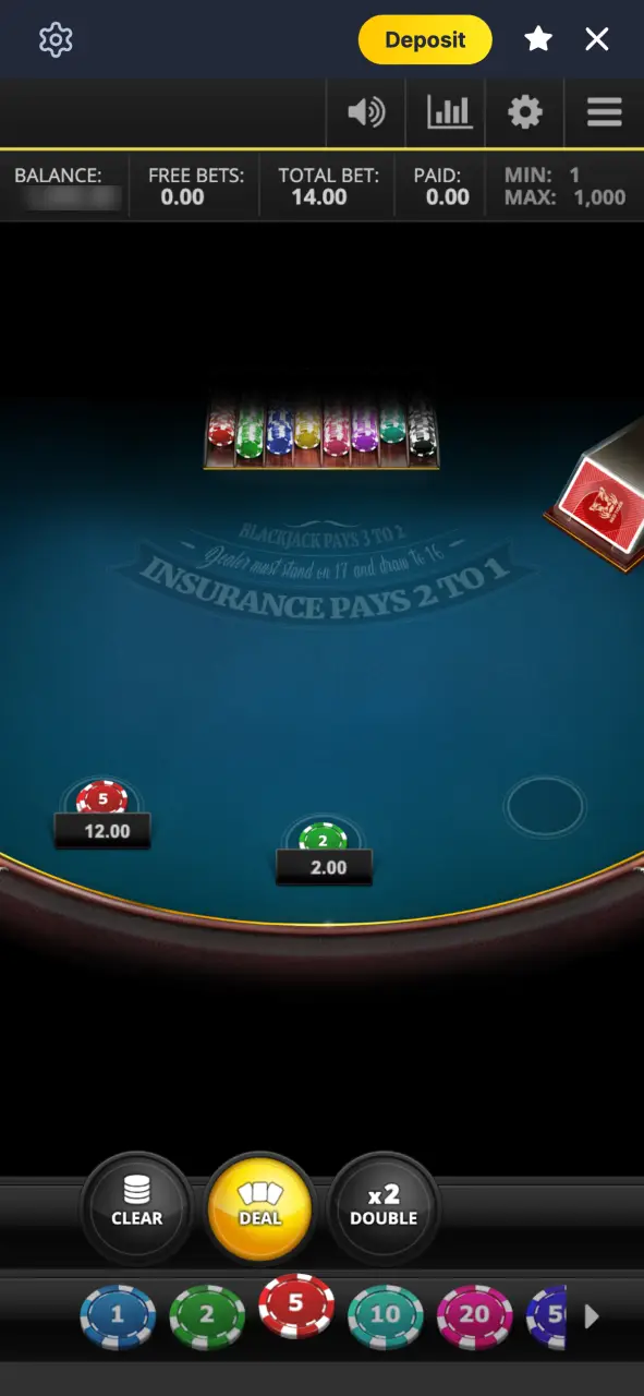 Select your blackjack game at Bettilt Casino and start playing.