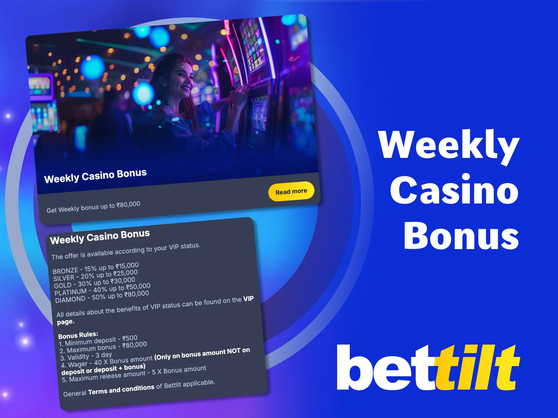 Activate your weekly casino bonus on Bettilt and play more games.