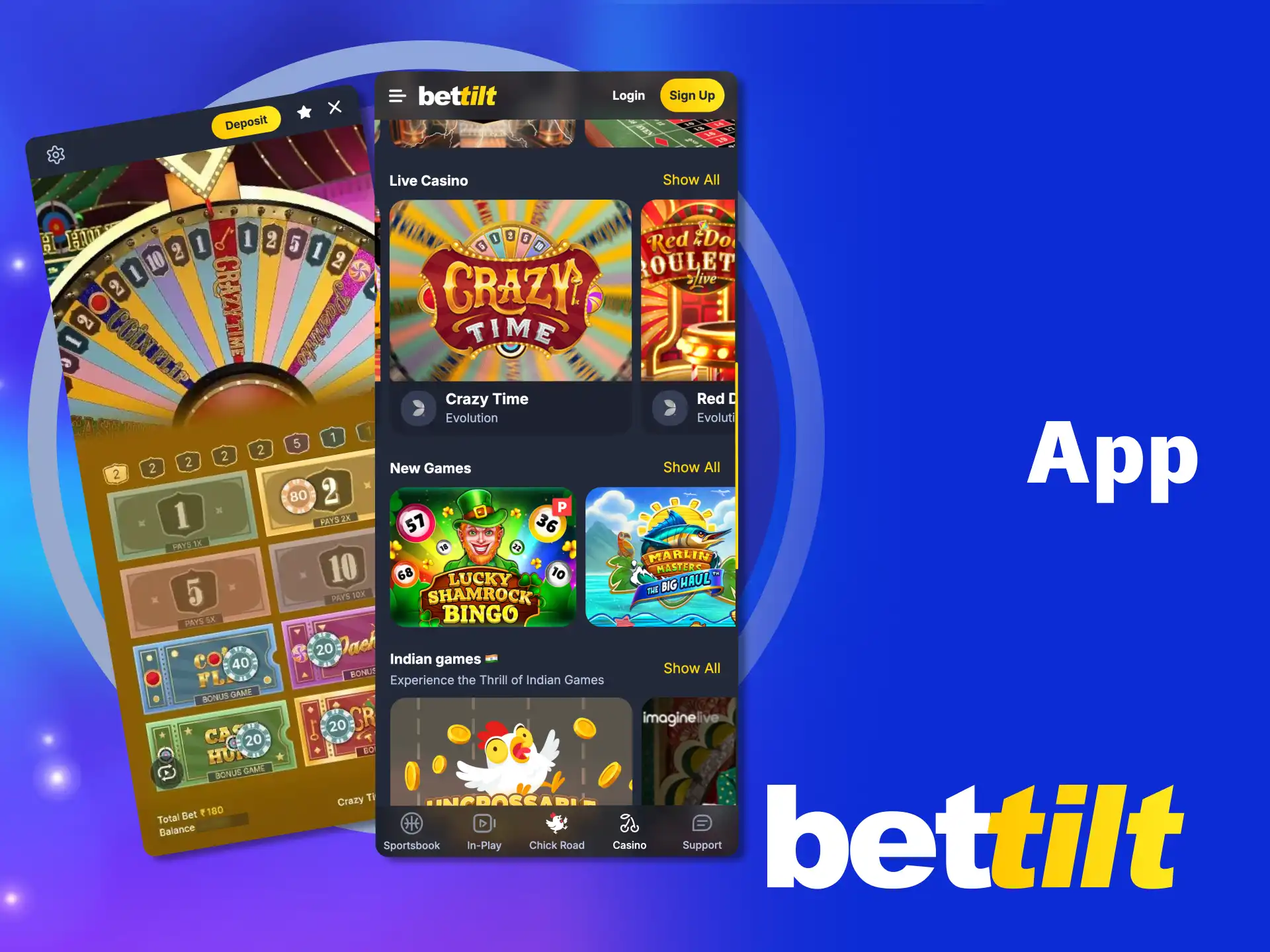 Install Bettilt mobile app for Crazy Time and other games.