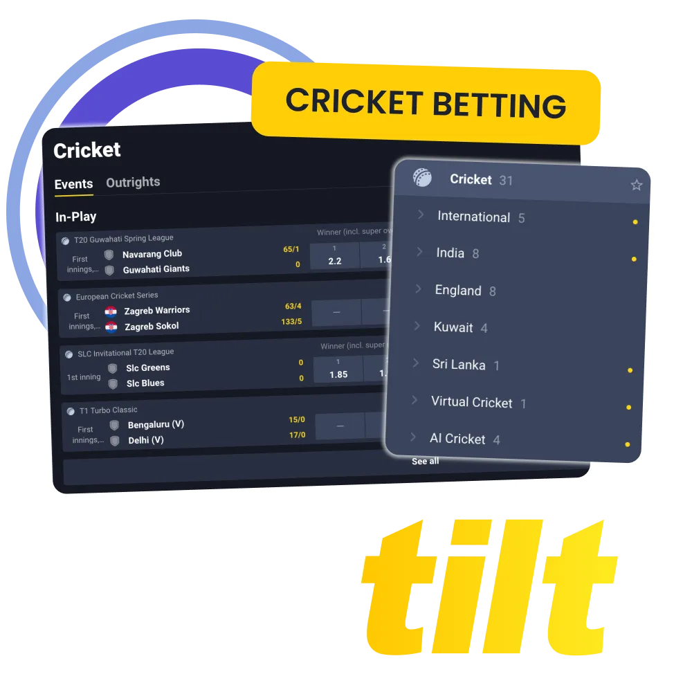 Bet on top cricket matches and leagues at Bettilt India.
