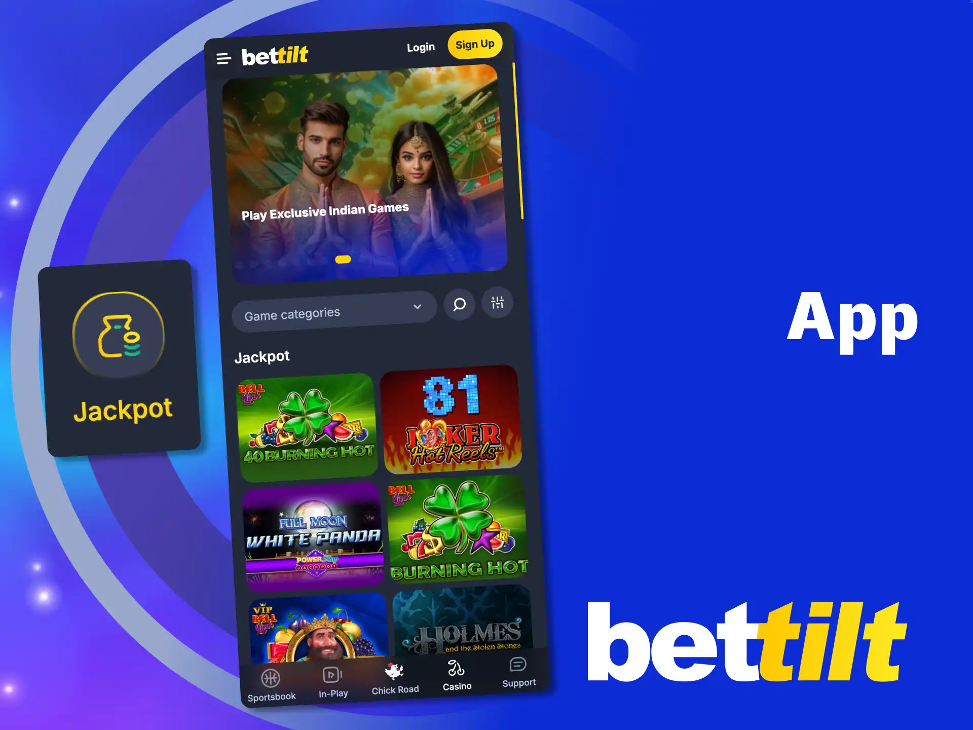 Download Bettilt app and play jackpot games anywhere.