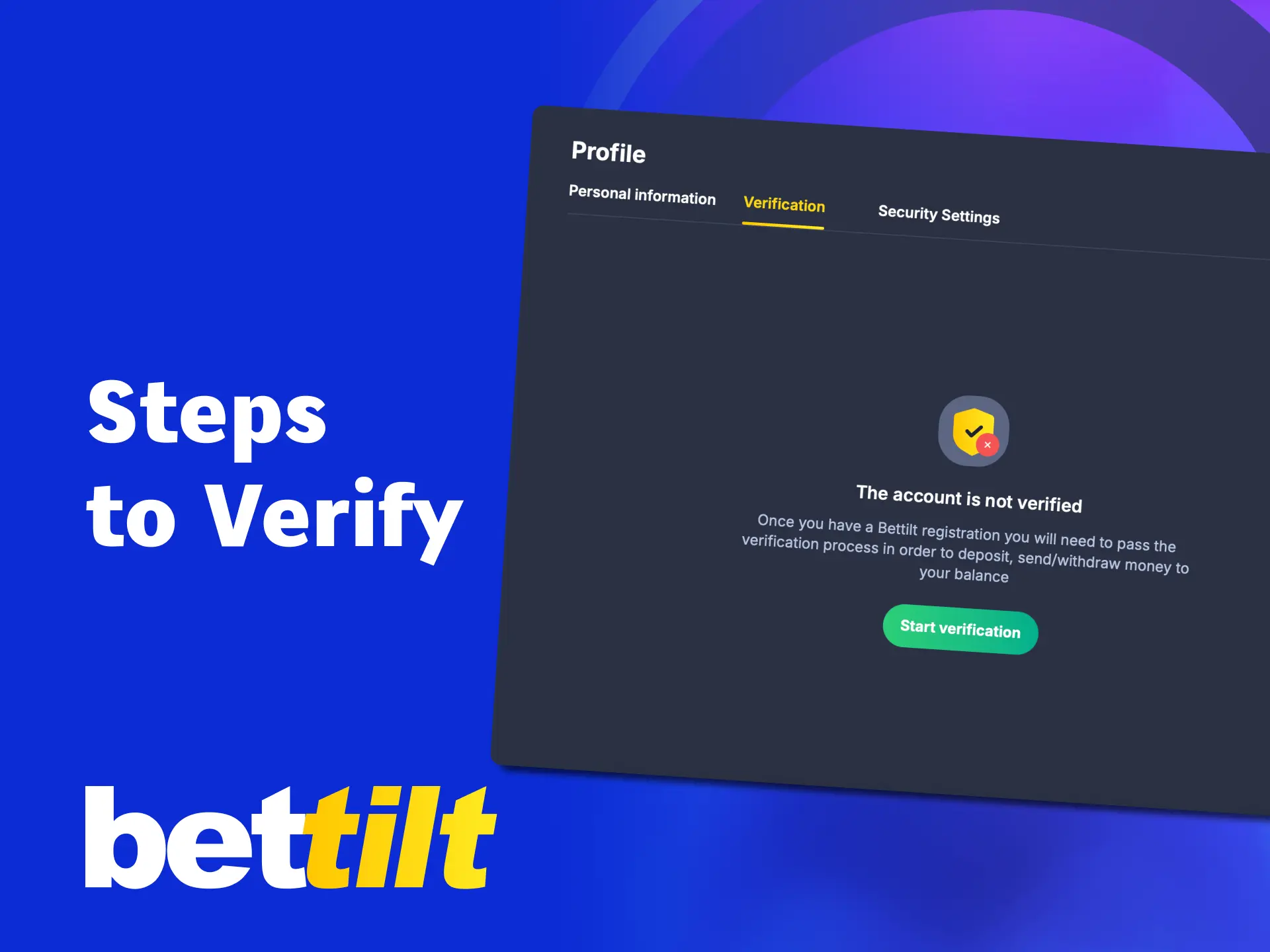 Verify your Bettilt account in India and play safely.