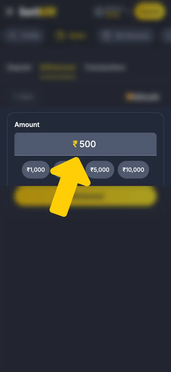 Fill in the payout sum on Bettilt.