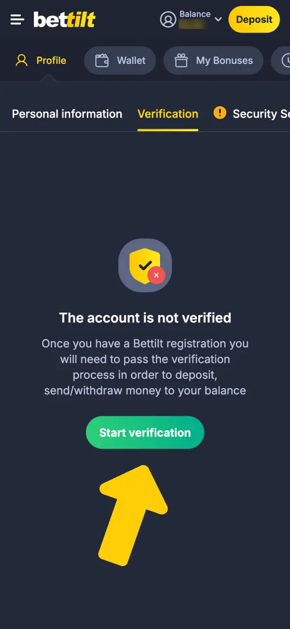 Complete KYC verification on Bettilt to withdraw your winnings.