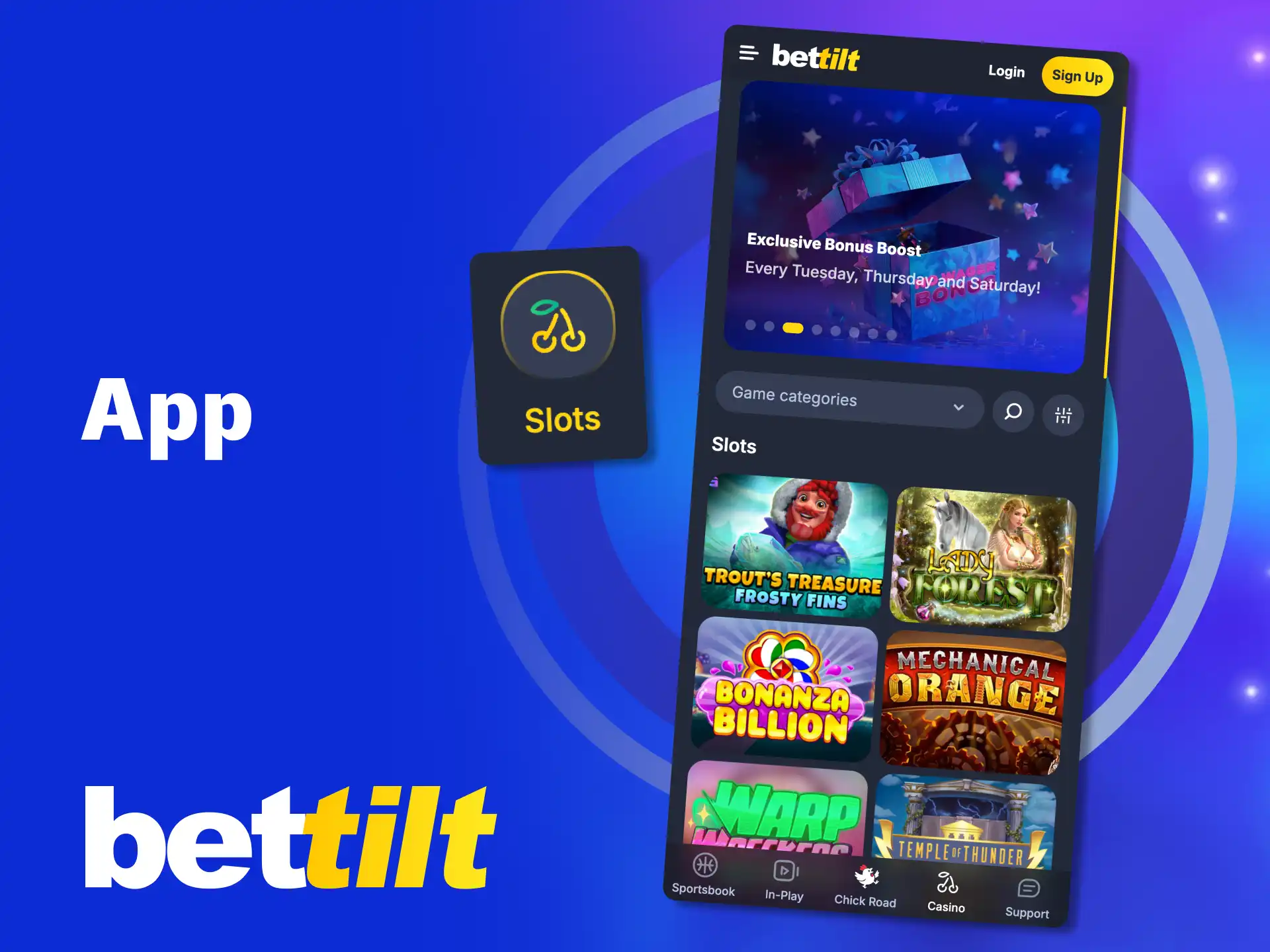 Download Bettilt app and play your favorite slots anywhere.