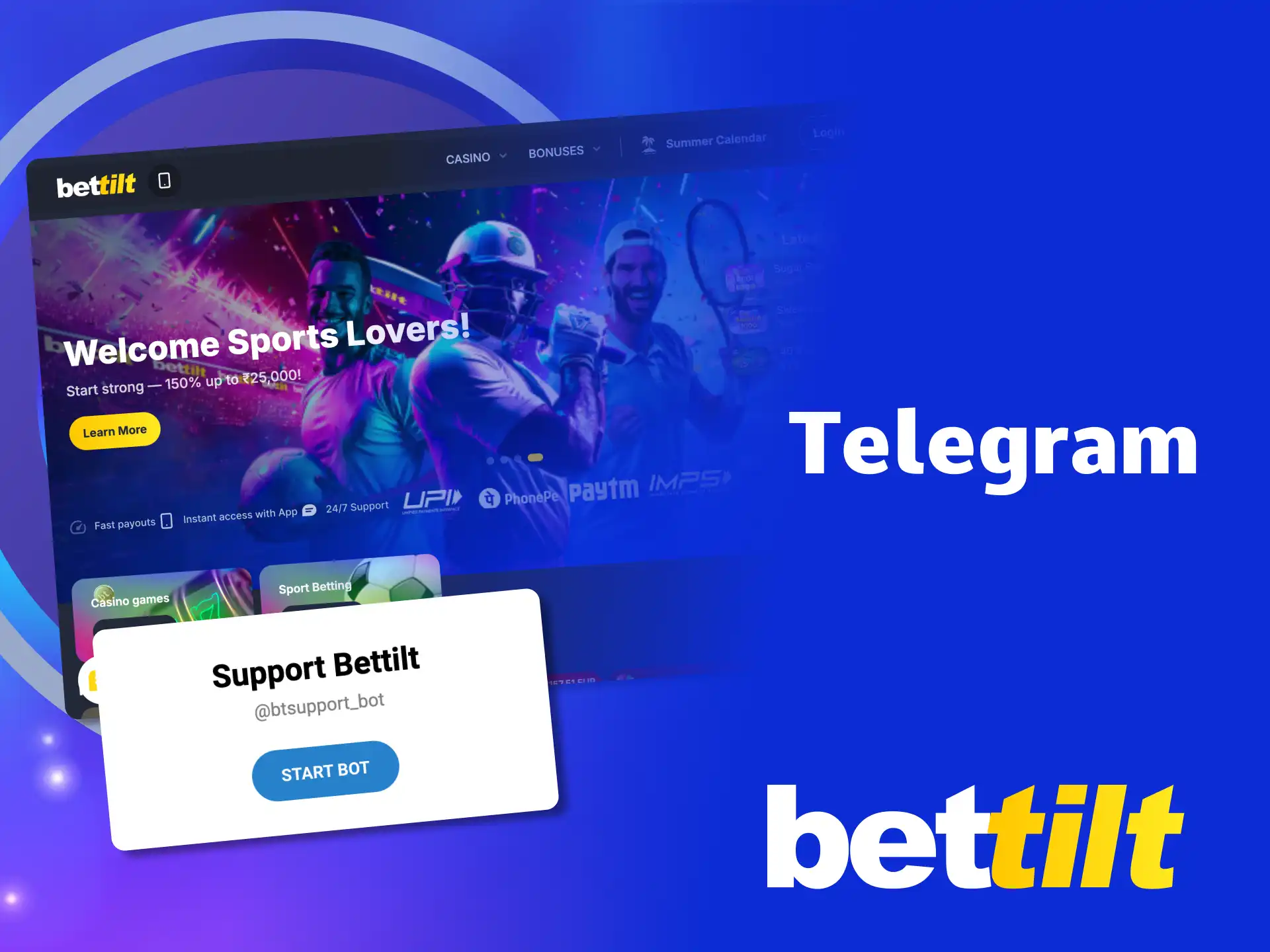 Bettilt support is available fast and easy on Telegram.