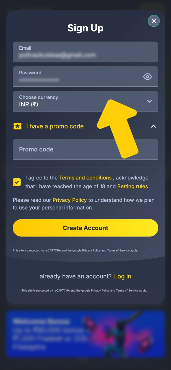Start with creating an account at Bettilt website or app.